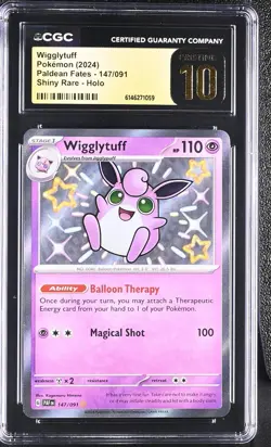 2024 POKEMON WIGGLYTUFF #147 PALDEAN FATES SHINY RARE CGC 10 PRISTINE - Image 1