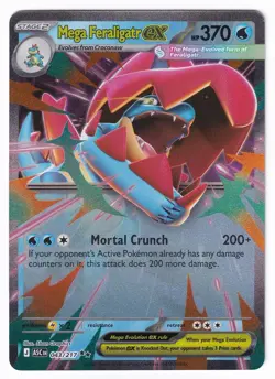 Pokemon TCG Mega Feraligatr ex 043/217 Double Rare Ascended Heroes Holo NM - Image 1