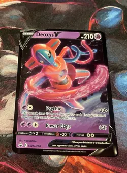Pokemon TCG Deoxys v SWSH266 Sword & Shield Promo Holo Card Near Mint Condition - Image 1