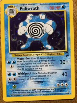 Pokemon TCG Poliwrath Base Set 2 15/130 Holo Unlimited Holo Rare - LP - Image 2