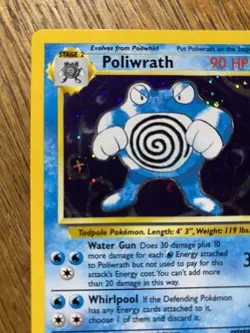 Pokemon TCG Poliwrath Base Set 2 15/130 Holo Unlimited Holo Rare - LP - Image 5