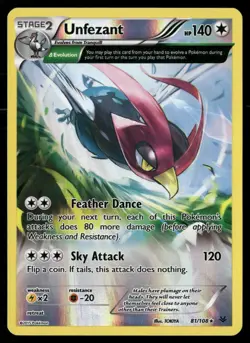 Unfezant 81/108 Rare Roaring Skies Pokemon Reverse Holo LP - Image 1