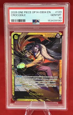 2026 One Piece OP14-EB04 EN OP14-120 Crocodile SEC PSA 10 GEM MINT - Image 1