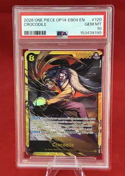 2026 One Piece OP14-EB04 EN OP14-120 Crocodile SEC PSA 10 GEM MINT - Image 3