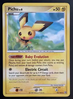 Pichu 45/100 Regular Uncommon Stormfront 2008 LP Pokemon Card - Image 1