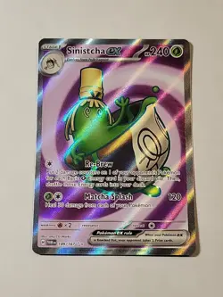 Sinistcha ex 189/167 Twilight Masquerade (TWM) NM Full Art Pokemon Card (F035) - Image 1