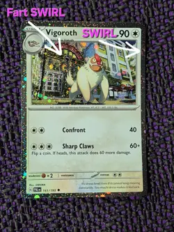 Vigoroth 161/193 Paldea Evolved Cosmos Holo DOUBLE SWIRL Pokemon Card NM - Image 1