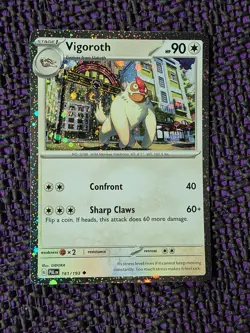 Vigoroth 161/193 Paldea Evolved Cosmos Holo DOUBLE SWIRL Pokemon Card NM - Image 3
