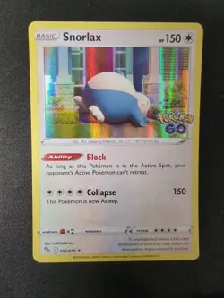 Pokemon Card Snorlax Pokemon Go Cosmo Holo 055/078 Lp - Image 1