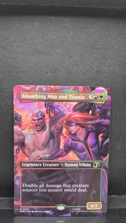 MTG Absorbing Man and Titania (Borderless) Marvel Super Heroes Commander Foil - Image 1