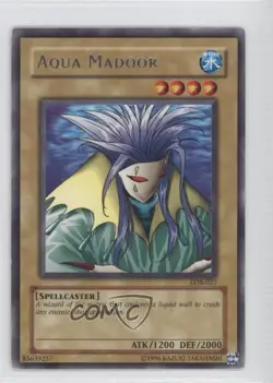 Aqua Madoor YuGiOh Legend of Blue Eyes White Dragon #LOB-027 2002 READ - Image 1