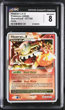 CGC 8 NM/MINT Heatran LV.X 97/100 Stormfront Holo Pokemon Card - Image 1