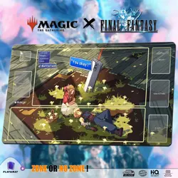 MTG X FF Playmat TCG | 24x14"(60*35cm) | Cloud X Aerith - Stitched EDGES - Image 1