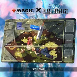 MTG X FF Playmat TCG | 24x14"(60*35cm) | Cloud X Aerith - Stitched EDGES - Image 2