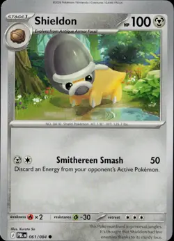 SEVERE MISCUT ERROR Shieldon PBL Sv: Pitch Black #061/084 Pokemon Card NM - Image 1