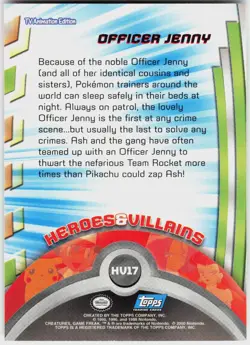 Officer Jenny #163 Topps Blue Logo Series 3 Pokemon NM - Image 3