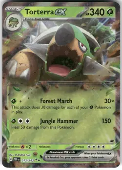 Torterra ex 012/162 Double Rare Temporal Forces Pokemon Holo Near Mint - Image 1