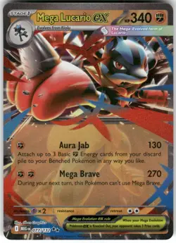 Mega Lucario ex 113/217 Double Rare Ascended Heroes Pokemon Holo Near Mint - Image 1