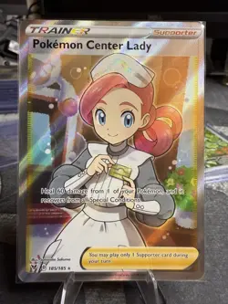 Pokemon TCG SWSH04: Vivid Voltage #185/185 Pokemon Center Lady (Full Art) NM - Image 1