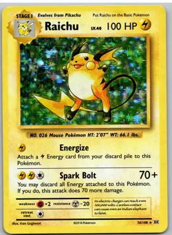 Raichu 36/108 Holo Rare Evolutions Pokemon - Image 1