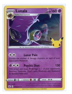 Lunala 015/025 Holo Rare Holo Celebrations Pokemon TCG NM - Image 1