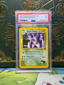 2000 Pokemon Gym Challenge #7/132 Giovanni's Nidoking PERFECT Holo SWIRL PSA 7 - Image 1