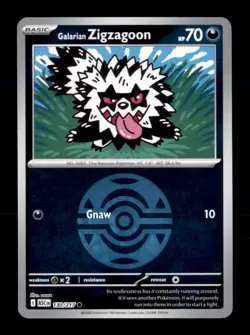 Galarian Zigzagoon (Dusk Ball) 130/217 Ascended Heroes Pokemon Reverse Holo NM - Image 1