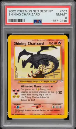 2002 POKEMON NEO DESTINY #107 SHINING CHARIZARD PSA 8 - Image 1