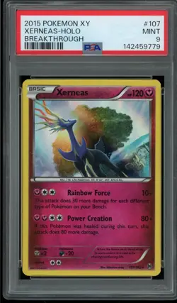 Pokemon Xerneas XY Breakthrough Holo Rare #107/162 PSA 9 - Image 1