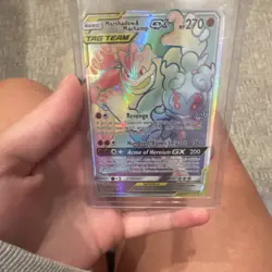 Pokemon TCG Marshadow & Machamp GX 221/214 SM Unbroken Bonds TAG TEAM Holo - Image 1