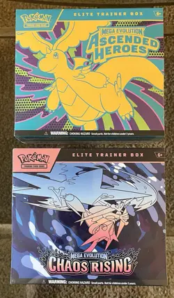 Pokemon ETB Elite Trainer Box Mega Evolution Ascended Heroes/Chaos Rising Bundle - Image 1