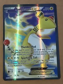 POKEMON Ampharos EX (87 Full Art) #87/98 Holo XY - Ancient Origins - Image 1
