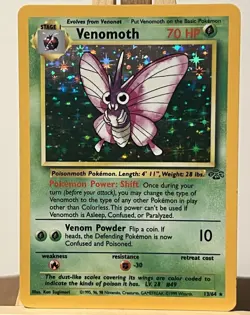 Pokemon TCG Venomoth 13/64 Jungle Holo Rare Unlimited English 1999 WOTC 70 HP - Image 1