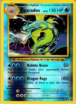 Gyarados 34/108 Rare Evolutions Pokemon Reverse Holo NM-LP - Image 1