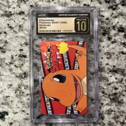 CGC Graded PRISTINE 10 Charmander Pokemon SNAP (1999) Nintendo White - Image 1