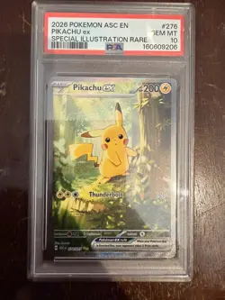 2026 POKEMON ASC EN-ASCENDED HEROES SPECIAL ILLUSTRATION RARE PIKACHU EX PSA 10 - Image 1