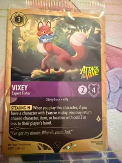 Disney Lorcana Vixey Expert Fisher Prerelease Promo Attack Of The Vine! 4/PD1 - Image 1