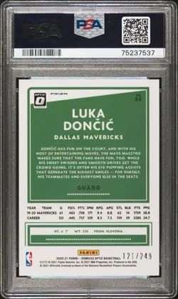 2020-21 Donruss Optic Luka Doncic Premium Box Set /249 #86 PSA 10 - Image 2