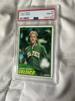 Topps 1981 Larry Bird #4 Boston Celtics PSA 8 Basketball Trading Card - Image 1