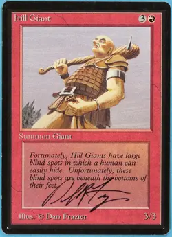Hill Giant Beta NM Red Common Artist Signed MAGIC MTG CARD (ID# s2286) ABUGames - Image 1