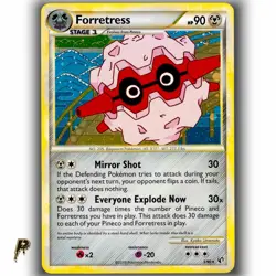 Pokemon Heart Gold Soul Silver Undaunted Forretress 3/90 Holo Rare Card NM - Image 1