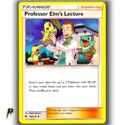 Pokemon Sun & Moon Lost Thunder Professor Elm's Lecture 188/214 Uncommon Card LP - Image 1