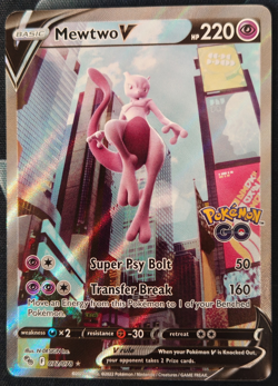 Mewtwo V Alternate Full Art 072/078 Pokemon GO Holo Ultra Rare English HP220 - Image 1