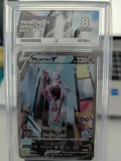Pokemon Go Mewtwo v Alternate Full Art Holo Card 072/078 Ace Grading 8 - Image 1
