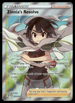 Zinnia's Resolve 203/203 Ultra Rare Evolving Skies Pokemon Holo NM - Image 1