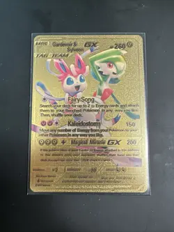 Gardevoir & Sylveon GX 130/234 HP260 TAG TEAM Pokemon Gold Foil Fan Art Card - Image 1
