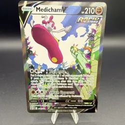 Pokemon Medicham V Alternate Full Art 186/203 Evolving Skies Ultra Rare Holo - Image 1