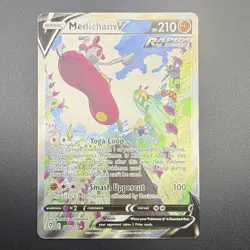 Pokemon Medicham V Alternate Full Art 186/203 Evolving Skies Ultra Rare Holo - Image 3