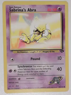 Sabrina's Abra 93/132 Common Gym Challenge Pokemon Unlimited Near Mint - Image 1