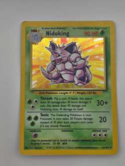 Nidoking 11/102 Holo Rare Base Set Unlimited Pokemon - HP - See Photos - Image 1